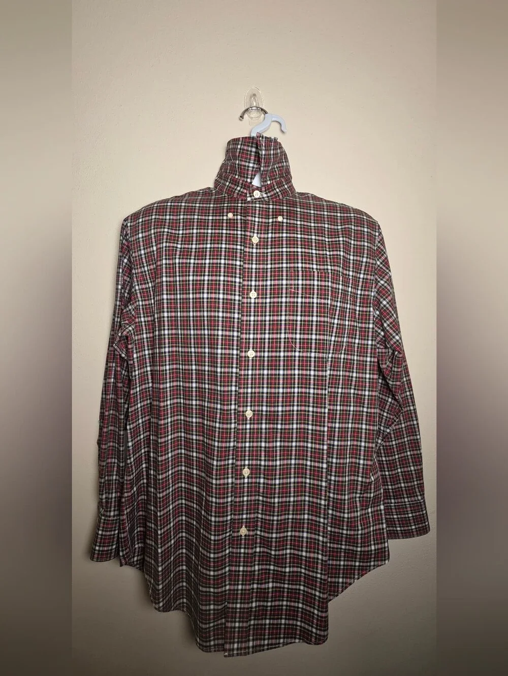 Bundle Of 4 Polo by Ralph Lauren Red, Green, White & Blue Windowpane Mens Shirts